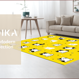 Ultra Soft Area Rug, Non Slip, Stain Resistant, Washable Area Rugs for Living Room, Bedroom, Soft Earthy Tones with Whimsy(Yellow)