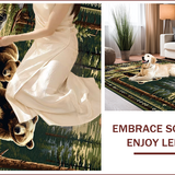 Ultra Soft Area Rug, Non Slip, Stain Resistant, Washable Area Rugs for Living Room, Bedroom, Vibrant Earth Toned Wildlife Design(Brown)