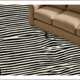 Ultra Soft Area Rug, Non Slip, Stain Resistant, Washable Area Rugs for Living Room, Bedroom, Exotic Animal Print Bedroom Carpet with Bold Contrast(Black)