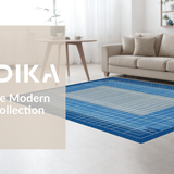 Ultra Soft Area Rug, Non Slip, Stain Resistant, Washable Area Rugs for Living Room, Bedroom, Sleek Blue Tiled Pattern(Blue)