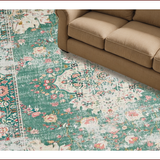 Ultra Soft Area Rug, Non Slip, Stain Resistant, Washable Area Rugs for Living Room, Bedroom, Vintage Inspired Green Aesthetic(Green)