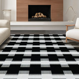 Ultra Soft Area Rug, Non Slip, Stain Resistant, Washable Area Rugs for Living Room, Bedroom, Luxurious Minimalist Geometric Rug(Black)