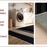 Ultra Soft Area Rug, Non Slip, Stain Resistant, Washable Area Rugs for Living Room, Bedroom, Chic Vintage Textured Accent Piece(Black)