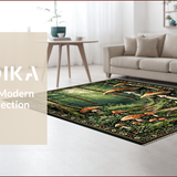 Ultra Soft Area Rug, Non Slip, Stain Resistant, Washable Area Rugs for Living Room, Bedroom, Vintage Floral Earthy Tones(Green)