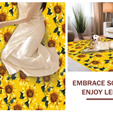 Ultra Soft Area Rug, Non Slip, Stain Resistant, Washable Area Rugs for Living Room, Bedroom, Rustic Vibrant Sunflower Illustration(Yellow)