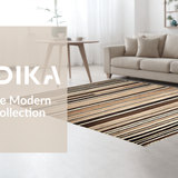 Ultra Soft Area Rug, Non Slip, Stain Resistant, Washable Area Rugs for Living Room, Bedroom, Contemporary Chic Striped Elegance(Beige)