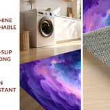 Ultra Soft Area Rug, Non Slip, Stain Resistant, Washable Area Rugs for Living Room, Bedroom, Dynamic Multicolored Universe Theme(Purple)
