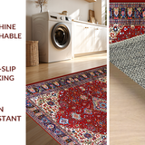 Ultra Soft Area Rug, Non Slip, Stain Resistant, Washable Area Rugs for Living Room, Bedroom, Vibrant Eclectic Abstract Layout(Red)