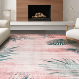 Ultra Soft Area Rug, Non Slip, Stain Resistant, Washable Area Rugs for Living Room, Bedroom, Artful Geometric Color Splash(Pink)