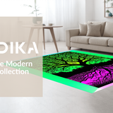 Ultra Soft Area Rug, Non Slip, Stain Resistant, Washable Area Rugs for Living Room, Bedroom, Dynamic Ethereal Art Deco(Black)