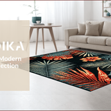 Ultra Soft Area Rug, Non Slip, Stain Resistant, Washable Area Rugs for Living Room, Bedroom, Elegant Vintage Floral Fusion(Red)