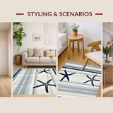 Artistic Grey and White Stripe Blend(Blue)