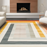 Ultra Soft Area Rug, Non Slip, Stain Resistant, Washable Area Rugs for Living Room, Bedroom, Elegant Earthy Toned Tufting(Orange)
