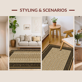 Ultra Soft Area Rug, Non Slip, Stain Resistant, Washable Area Rugs for Living Room, Bedroom, Elegant Classic Lattice Pattern(Gold)