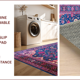 Ultra Soft Area Rug, Non Slip, Stain Resistant, Washable Area Rugs for Living Room, Bedroom, Eclectic Floral Blue Tones(Blue)