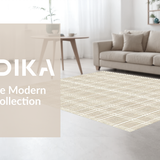 Ultra Soft Area Rug, Non Slip, Stain Resistant, Washable Area Rugs for Living Room, Bedroom, Contemporary Fluffy Checkboard Aesthetic(Beige)