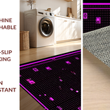 Ultra Soft Area Rug, Non Slip, Stain Resistant, Washable Area Rugs for Living Room, Bedroom, Vibrant Pixelated Geometric Aesthetic(Purple)