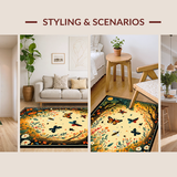 Ultra Soft Area Rug, Non Slip, Stain Resistant, Washable Area Rugs for Living Room, Bedroom, Elegant Monochrome Floral Arrangement(Yellow)