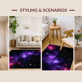 Ultra Soft Area Rug, Non Slip, Stain Resistant, Washable Area Rugs for Living Room, Bedroom, Bold Cosmic Color Splash(Purple)