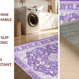 Ultra Soft Area Rug, Non Slip, Stain Resistant, Washable Area Rugs for Living Room, Bedroom, Artistic Lavender Bloom Composition(Purple)