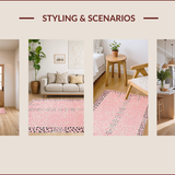 Ultra Soft Area Rug, Non Slip, Stain Resistant, Washable Area Rugs for Living Room, Bedroom, Soft Pastel Animal Print Delight(Pink)