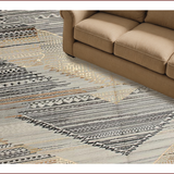 Ultra Soft Area Rug, Non Slip, Stain Resistant, Washable Area Rugs for Living Room, Bedroom, Elegant Vintage Geometric Fusion(Gray)
