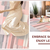 Ultra Soft Area Rug, Non Slip, Stain Resistant, Washable Area Rugs for Living Room, Bedroom, Artistic Pastel Boxed Patterns(Pink)