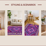 Ultra Soft Area Rug, Non Slip, Stain Resistant, Washable Area Rugs for Living Room, Bedroom, Pastel Artistic Kitchen Entryway Washable Floor Mat(Purple)