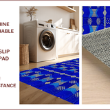 Ultra Soft Area Rug, Non Slip, Stain Resistant, Washable Area Rugs for Living Room, Bedroom, Modern Geometric Deep Royal Office Rug(Blue)