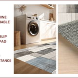 Ultra Soft Area Rug, Non Slip, Stain Resistant, Washable Area Rugs for Living Room, Bedroom, Modern Patchwork Cotton Low Pile(Gray)