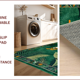 Ultra Soft Area Rug, Non Slip, Stain Resistant, Washable Area Rugs for Living Room, Bedroom, Vintage Ethnic Jungle Aesthetic(Green)