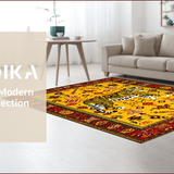 Ultra Soft Area Rug, Non Slip, Stain Resistant, Washable Area Rugs for Living Room, Bedroom, Cozy Rustic Yellow Animal Print(Yellow)