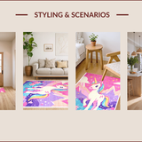 Ultra Soft Area Rug, Non Slip, Stain Resistant, Washable Area Rugs for Living Room, Bedroom, Soft Shag Rainbow Dorm Decor Carpet(Pink)