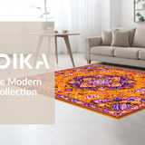 Ultra Soft Area Rug, Non Slip, Stain Resistant, Washable Area Rugs for Living Room, Bedroom, Whimsical Soft Tones Collection(Orange)