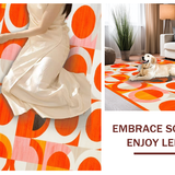 Ultra Soft Area Rug, Non Slip, Stain Resistant, Washable Area Rugs for Living Room, Bedroom, Lively Color Splash Learning Canvas(Orange)