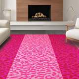 Ultra Soft Area Rug, Non Slip, Stain Resistant, Washable Area Rugs for Living Room, Bedroom, Whimsical Pink Animal Print Delight(Pink)