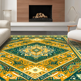 Ultra Soft Area Rug, Non Slip, Stain Resistant, Washable Area Rugs for Living Room, Bedroom, Stylish Cozy Tiled Composition(Gold)