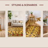 Ultra Soft Area Rug, Non Slip, Stain Resistant, Washable Area Rugs for Living Room, Bedroom, Ethnic Yellow Tiger Aesthetic(Beige)