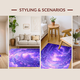 Ultra Soft Area Rug, Non Slip, Stain Resistant, Washable Area Rugs for Living Room, Bedroom, Vibrant Dreamy Mythical Creature Design(Purple)