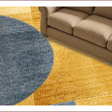 Ultra Soft Area Rug, Non Slip, Stain Resistant, Washable Area Rugs for Living Room, Bedroom, Geometric Abstract Bedroom High Traffic Area Carpet(Gold)