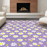 Ultra Soft Area Rug, Non Slip, Stain Resistant, Washable Area Rugs for Living Room, Bedroom, Delightful Colorful Petal Design(Purple)
