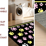 Ultra Soft Area Rug, Non Slip, Stain Resistant, Washable Area Rugs for Living Room, Bedroom, Cute Animal Tracks in Bold Hues(Black)