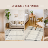 Cozy Plush White Circle Design(Beige)