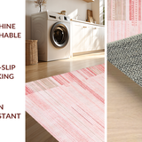 Ultra Soft Area Rug, Non Slip, Stain Resistant, Washable Area Rugs for Living Room, Bedroom, Stylish Earthy Toned Charm(Pink)