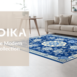 Transitional Blue Floral Elegance(Blue)