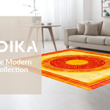 Ultra Soft Area Rug, Non Slip, Stain Resistant, Washable Area Rugs for Living Room, Bedroom, Vibrant Rainbow Geometric Composition(Gold)