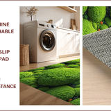 Ultra Soft Area Rug, Non Slip, Stain Resistant, Washable Area Rugs for Living Room, Bedroom, Unique Decorative Bedroom Moss Pattern Area Rug(Green)