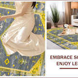 Ultra Soft Area Rug, Non Slip, Stain Resistant, Washable Area Rugs for Living Room, Bedroom, Chic Geometric Grey Yellow Fusion(Gray)
