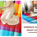 Ultra Soft Area Rug, Non Slip, Stain Resistant, Washable Area Rugs for Living Room, Bedroom, Dynamic Abstract Colorful Lines(Red)
