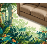 Ultra Soft Area Rug, Non Slip, Stain Resistant, Washable Area Rugs for Living Room, Bedroom, Earthy Neutral Jungle Aesthetic(Green)